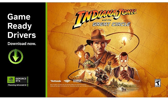 Indiana Jones and the Great Circle™ DLSS 3 ile Duyuruldu Yeni GeForce Game Ready Sürücüsü ve NVIDIA Reflex Teknolojisi Daha Fazla Oyuna Geliyor!- Haber Seansı