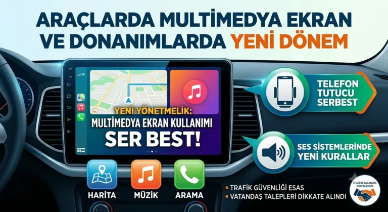 Araçlarda Multimedya Ekran ve Ses Sistemi Yasağı Kalkıyor: Yeni Kurallar Belli Oldu